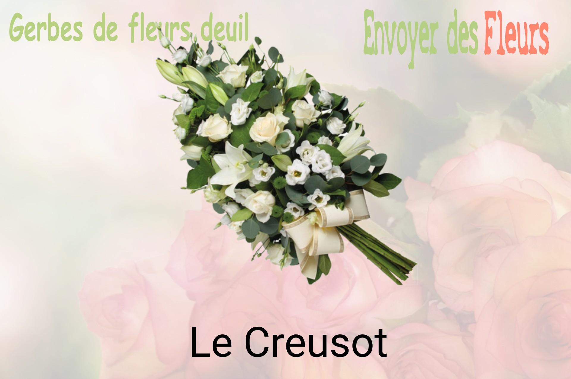 Gerbe de fleurs de deuil livrée à Le Creusot